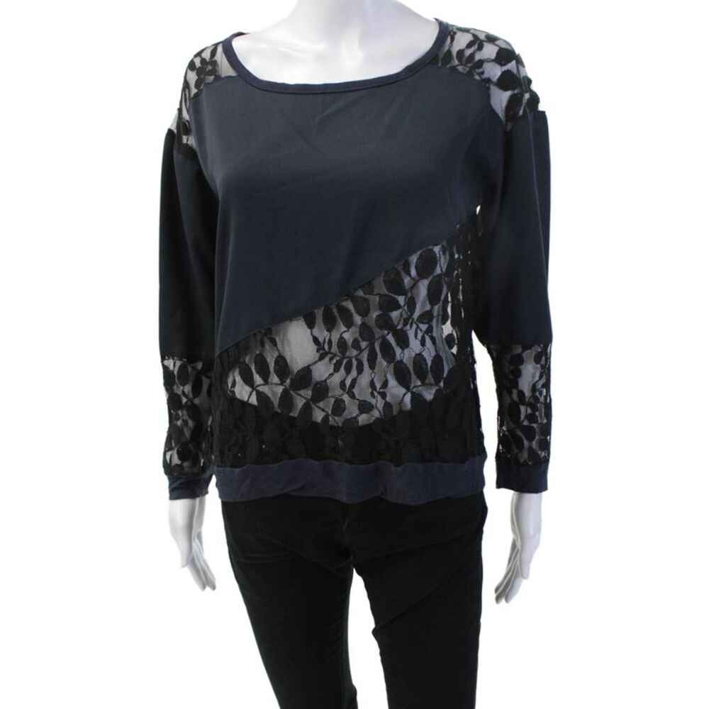 Designer Women Floral Round Neck Long Sleeve Polyester Blouse Size S